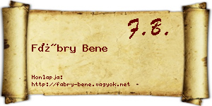 Fábry Bene névjegykártya